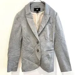 H&M【F/EU36】グレー テーラードジャケット メンズ 春服 海外古着