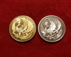 銀貨 2枚セット 日の出 菊の紋章 日本銀貨 レプリカ 鳳凰 菊花紋章 コレクション 飾り コイン