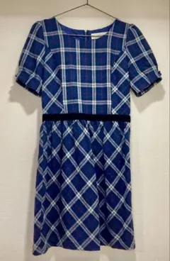 LAISSE PASSE ネイビー チェック ワンピース M