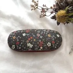【ハンドメイド】花柄メガネケース 楕円形