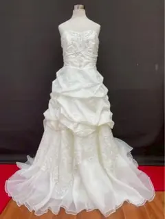特別セール T-401-46中古ドレス☆オフホワイト⭐︎大きい15号くらい 