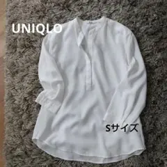 UNIQLO　バンドカラーシャツ　ホワイト　7分袖　Sサイズ