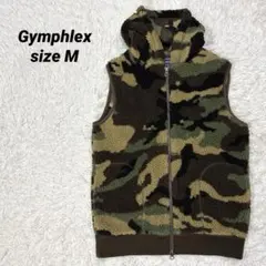Gymphlex ジムフレックス フード付 ボアフリース ベスト M カモフラ