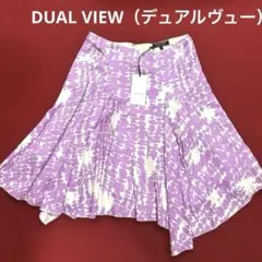 DUAL VIEW（デュアルヴュー）アシンメトリーパープル フレアースカート40