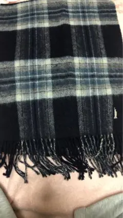 チェック マフラー ネイビー