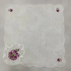 ハンドメイド手刺繍花柄3枚組ハンカチ