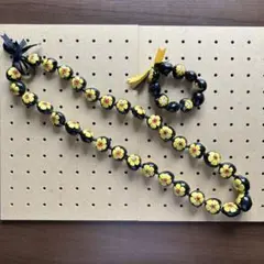 1843. フラダンス　タヒチアン　レイ　ククイレイ　ブレスレット　ハイビスカス