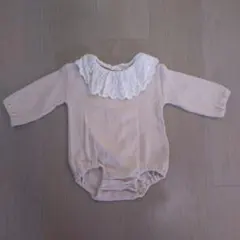 テータテート レース襟ロンパース 長袖 ピンク