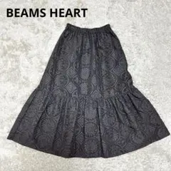 BEAMS HEART 総刺繍 フレアティアード　ロングスカート　ウエストゴムのサムネイル