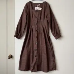 Red Color Jenny チェックロングワンピース