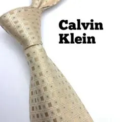 【CalvinKlein】 カルバンクライン ネクタイ ベージュ ゴールド