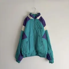90s~ ヴィンテージ レトロ y2k US古着 ナイロンジャケット 中綿 緑青