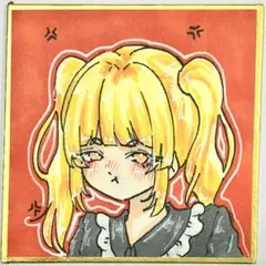 手描きイラスト 女の子 色紙 匿名配送