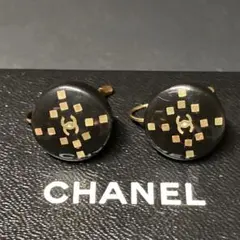 CHANEL シャネル　ピアス　ゴールド　ブラック ココマーク　ヴィンテージ