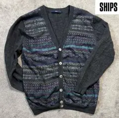 ✨美品✨️ SHIPS シップス ノルディック柄 ジャガード ニットカーディガン