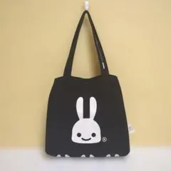 キューンウサギプリント トートバッグ 黒Sサイズのサムネイル