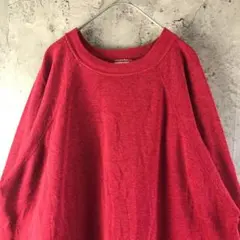 A3711古着　スウェット　レッド　無地　90s Y2K