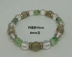 6月誕生石シルバームーンストーン×カット天然水晶×フローライトのブレスレット