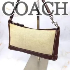 美品 coach コーチ シグネチャー ターンロック ハンドバッグ 11062
