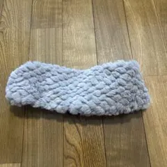 グレー ファー ツイストヘアバンド