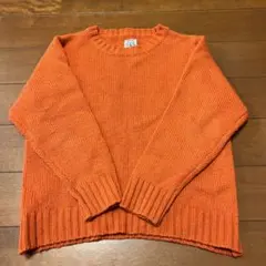O&G オレンジ リブ編みセーター