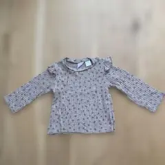 ZARA KIDSベージュ花柄長袖カットソー 2-3y