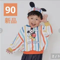 新品 はるぴのママ ミッキー トレーナー 薄手 90 綿100 しまむら