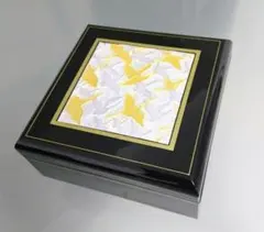 ✨極美品✨ANDO 七宝焼 金色の鶴模様 オルゴール アクセサリーケース