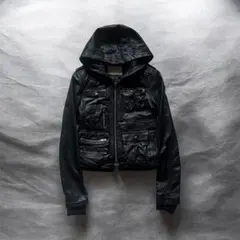 archive gimmick leather hoodie lgb y2k