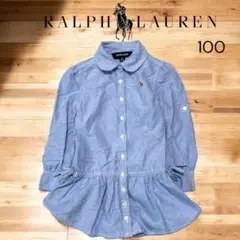 ラルフローレン 100 ワンピース 2WAY袖 リボン パフスリーブ