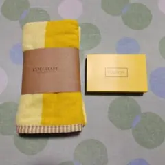 L'OCCITANE バスタオル イエローと空箱