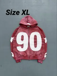 9090 Numbering With Star Logo Zip Hoodie