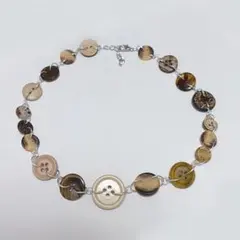 森ガール ボタン ネックレス ウィッシュコア フェアリーグランジ 茶色 y2k