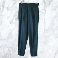 13306 グローバルワーク ウツクシルエットパンツ S テーパード 深緑 古着