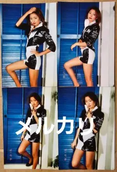 須藤寛子 生写真4枚⑥Rodeo Driveレースクイーン(ハガキサイズ）（再