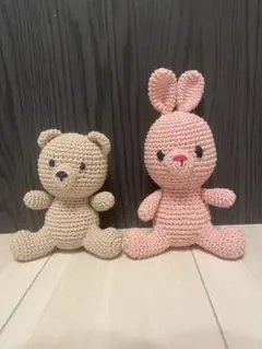 あみぐるみ クマとウサギセット