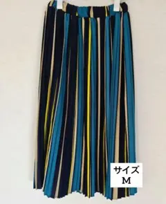 ストライプ プリーツスカート M