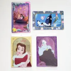 ディズニーストア カードステッカー ラプンツェル ピーターパン ウエハース ベル