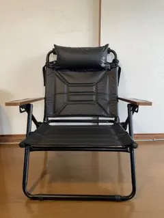 AS2OV アウトドアチェア ブラック　ヘッドレスト付きのサムネイル