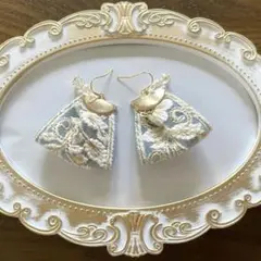 インド刺繍リボン ピアス