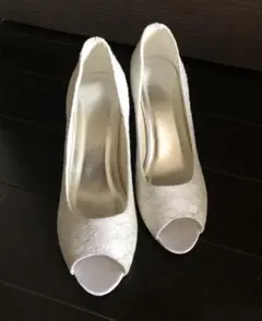 レースオープントゥパンプス