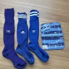 サッカーソックス 3足セット 紫 青のサムネイル