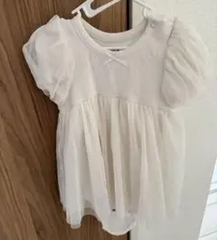 gelato pique 白色 フリルドレス ロンパース 70cm