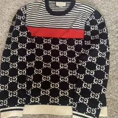 新品タグ付きGUCCI ネイビー 刺繍セーター 長袖 - メルカリ