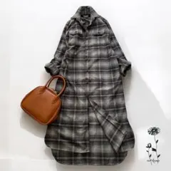 美品♡ペンドルトン PENDLETON♡チェックネルシャツワンピース♡グレー