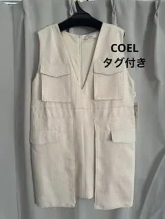 新品タグつき COEL ドットジャガードミニワンピース ベスト