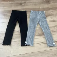 バースデイ リブ編みレギンス 十分丈 2枚セット 110cm