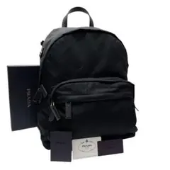 プラダ ナイロン×レザー 三角プレートロゴ リュック バックパック ブラック