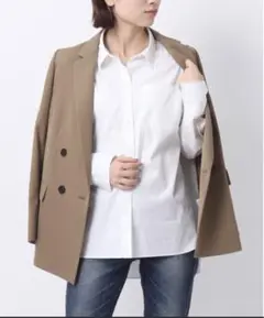 UNTITLED ウォッシャブル加工 長袖ワイドシャツ 白
