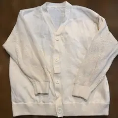 GU アイボリー ニット カーディガン 長袖